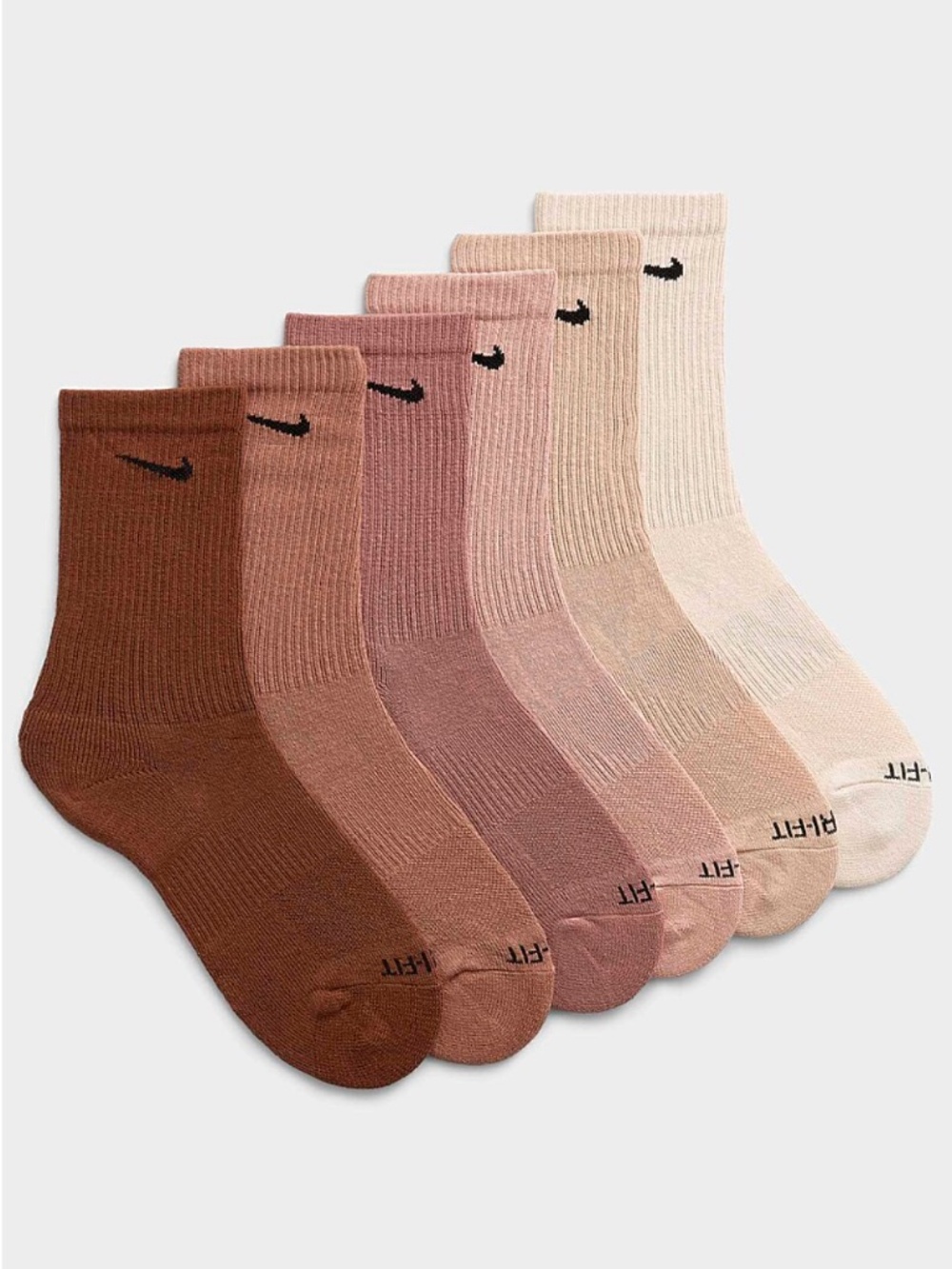 Nike Earth coloured everyday plus socks 6-pack NWT